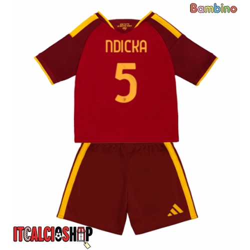 AS Roma Evan Ndicka #5 Prima Maglia Bambino 2026-27 Manica Corta (+ Pantaloni corti)